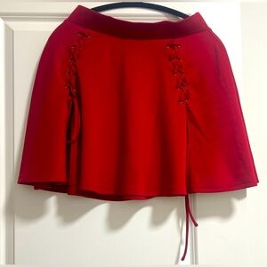 Red lace up skirt